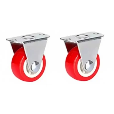 Suwas Trolley 4 inch 100 kg per Wheel Load Capacity PU Fixed Castor Wheel, 6 Month Warranty (4x1.25-100-FX-PU)(Pack-2 pcs)
