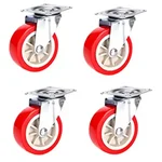 Suwas Trolley 4 Pcs 4” x 1.25” 100Kg. Loading Capacity PU Swivel Castor Wheel, 6 Month warranty (4x1.25-100-SWL-PU)
