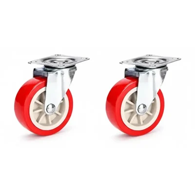 Suwas Trolley 4 inch 100 kg per wheel Load Capacity PU Swivel Castor Wheel, 6 Month warranty (4x1.25-100-SWL-PU)(Pack-2 pcs)