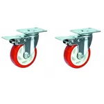 Suwas Trolley 4 inch, 100 kg per wheel Loading Capacity PU Swivel With Brake Castor Wheel (4x1.25-100-BR-PU)