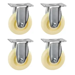 Suwas Trolley 76mm x 32mm 75Kg. Loading Capacity Nylon Fixed Castor Wheel (Pack of 4)