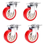Suwas Trolley 76mm x 32mm 75Kg. Loading Capacity PU (Polyurethane) Swivel Castor Wheel (Pack of 4)