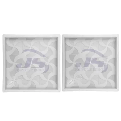 JS DESIGNER Pack Of 2 Chequered ( Swastic Shape ) Silicone Plastic Tile Mould | 12 x 12 Inches