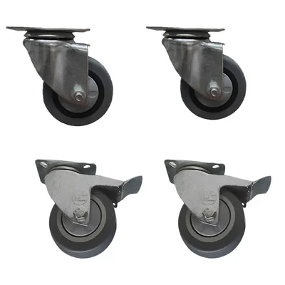 Heavy Duty 3 x 1.25 Inch Swivel & Brake Type Caster Wheel(Pack-4 Pcs)