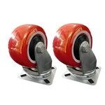Suwas Trolley 4 x 2 Inch Pack Of 2 PU Caster Wheel With 125 Kg Load Capacity (Swivel Type) | 6 Months Warranty