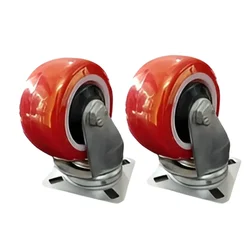 Suwas Trolley 4 x 2 Inch Pack Of 2 PU Caster Wheel With 125 Kg Load Capacity (Swivel Type) | 6 Months Warranty