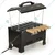 Wellberg Premium Quality 2-in-1 Electric and Charcoal 13 Inch Portable Barbeque Grill with 6 Skewers
