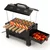Wellberg Premium Quality 2-in-1 Electric and Charcoal 13 Inch Portable Barbeque Grill with 6 Skewers