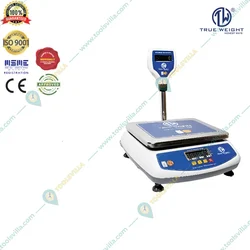 True Weight Table Top ABS Vibrant Digital Weighing Machine, 30kg Capacity (TWT-III-30 Pole) with 1-Year Warranty