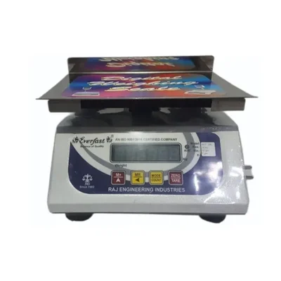 Everfast 30 Kg Capacity Digital Tabletop Weighing Scale with Powder Coated Mild Steel Body and SS L-Plate Pan RET-30K