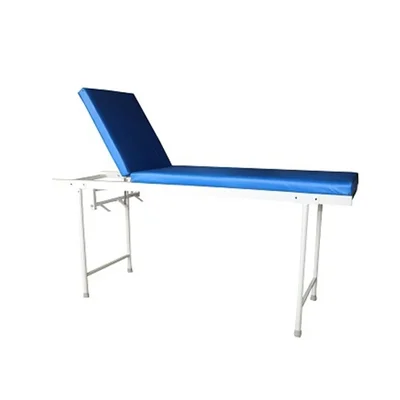 Manual Hand Lever Adjustable Medical Examination Table with Removable Mattress Rectangular & Square Steel Tube Framework