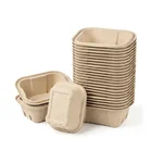 Chuk 750ml Biodegradable Tamper Proof Container 500pcs, Sugarcane Bagasse Takeout Box for Parties, Family Events