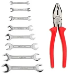 Taparia Hand Tools Combo of 8 Pcs Double Ended Spanner Set (DEP-08) With 8 inch Combination Plier (1621-8)