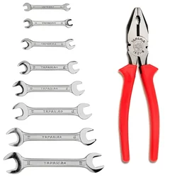 Taparia Hand Tools Combo of 8 Pcs Double Ended Spanner Set (DEP-08) With 8 inch Combination Plier (1621-8)
