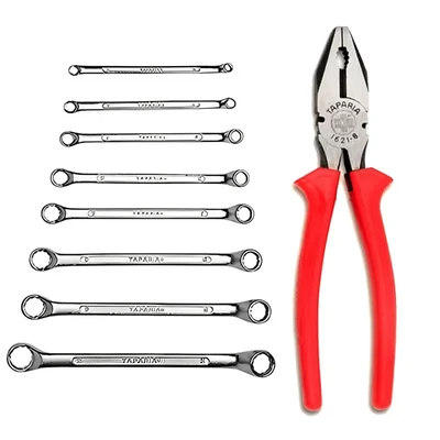 Taparia Hand Tools Combo 8 Pcs Double End Ring Spanner Set - 1808 With 8 inch Combination Plier (1621-8)