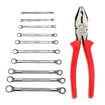 Taparia Hand Tools Combo 10 Pcs Double End Ring Spanner Set - 1810 With 8 inch Combination Plier (1621-8)