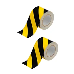 Minsales Yellow and Black Reflective Tape - 2 Inch x 30 Meter, Radium, Water Proof ( pack of 2 )