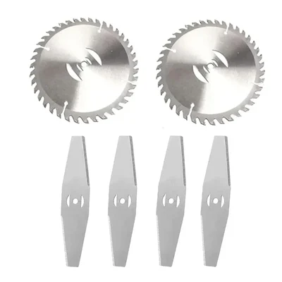 Battery Brush Cutter 6 Pieces Blade Combo Set of 4 Piece 2T Blade & 2 Circular Blade