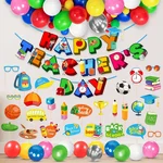 Happy Teachers Day 54 Pcs Decoration Combo Kit For School Party MultiColor Props Balloons Reusable Banner(Pack of 3)