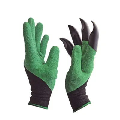 Garden Gloves with 8 ABS Plastic Claws for Digging & Planting, Universal Fit Teal