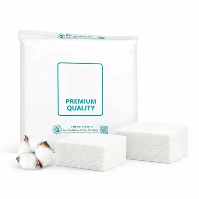 HORECA 100 Pcs, 14x14 Inch Spunlace Napkin Wet & Dry Use | For Dining, Salon, Travel & Everyday Cleaning