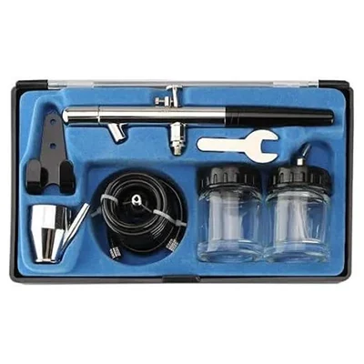 Techno Suction Type Airbrush Pen Gun Kit With 2 Pcs of 22 ml Glass Jars (AB-120)