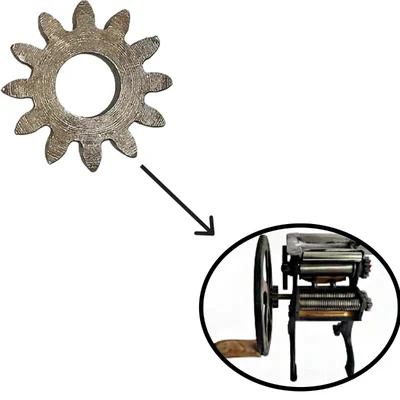12 Teeth Mild Steel Gear(small) for Hand Operated 4.75 Inches Noodles/Momos Roti (Skin) Maker, 12 kg/Hr