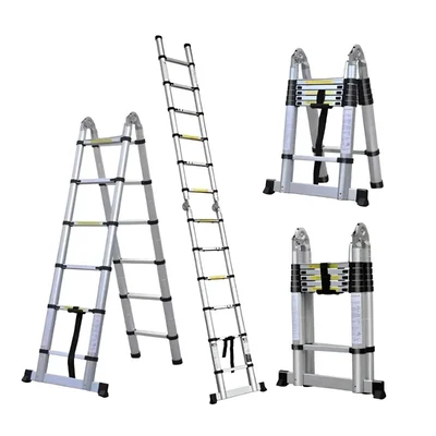 Smarty 6+6 Steps (6.5+6.5 Feet/1.9+1.9 Meter) A Shape Aluminium Telescopic Ladder 