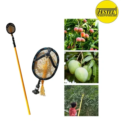 FESTEL Telescopic Pole with Fruit Picking Basket, 4 to 12ft Extendable Pole