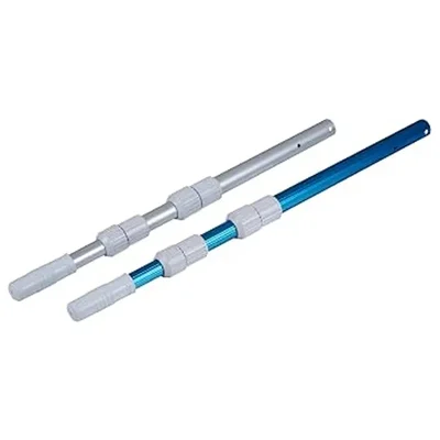 4.8M Telescopic Pool Pole with 1.1mm Thickness for Pool Cleaning, Silver/Blue