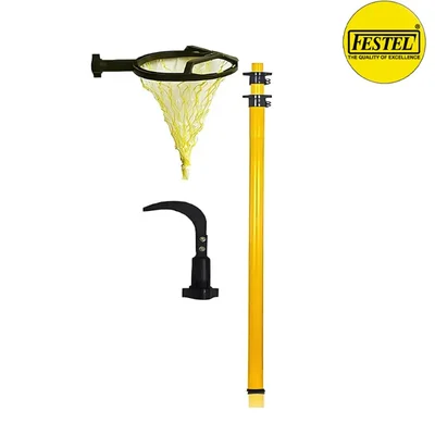 FESTEL Shock Proof Multipurpose 6-18 feet Extendable Pole with 2 Attachments (Coconut Plucker and Mango Fruit Picker)