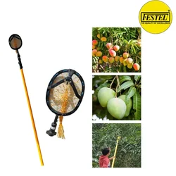FESTEL Telescopic Pole with Fruit Picking Basket, 7 to 22 feet Extendable Pole