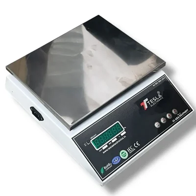 Tesla 250 x 300 mm 30kg Capacity Mild Steel Digital Table Top Weighing Machine,With 6 month battery warranty ( CKET 59)