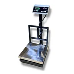 Tesla 200 Kg Capacity 400 x 400mm Stainless Steel Platform Weighing Machine, With 6 Months Battery Warranty(CKЕР 521)
