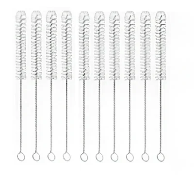 COMETEK (10pcs) Semi Micro Test Tube Cleaning Brush, Nylon Bristles on SS Wire Handle for Tube Dia of 0.25 - 0.4 inch