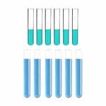 SBT Set of 12 pcs Borosilicate Glass Test Tube 12mmX75mm (6pcs) & 15mmX125mm (6pcs) for School, Laboratory