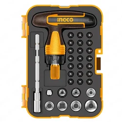 INGCO 31pcs T-Handle Wrench Screwdriver Set For House Hold, Lineman, Car, Motor, Bike, Multi Purpose Use (HKSDB0318)