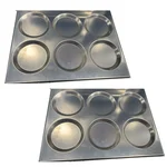 Pack of 2 Stainless Steel 6 Cavity Thatte Idli Tray, 40x30cm