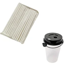 50 pcs Combo of Thick-walled Glass and Paper Straws