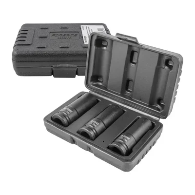 FORSAGE 3 Piece ½″ Thin‑Wall Impact Socket Set 17, 19, 21 mm – Chromium Molybdenum Steel (F‑4032TH)