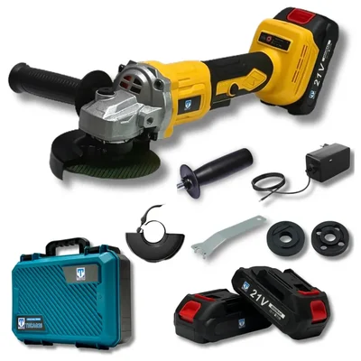 THOR 100mm (4") 21V Cordless 3-Speed Mode Settings Angle Grinder With Battery & Charger, 3500-9000 RPM (THCAG-26)
