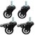 Prakash Pack Of 4 Heavy Duty 50 mm Fixed and Swivel With Brake Thread Type Caster Wheel