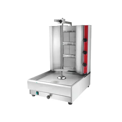 Premium Quality Three Burner Electric Shawarma Machine with Rotating and Adjustable Rod