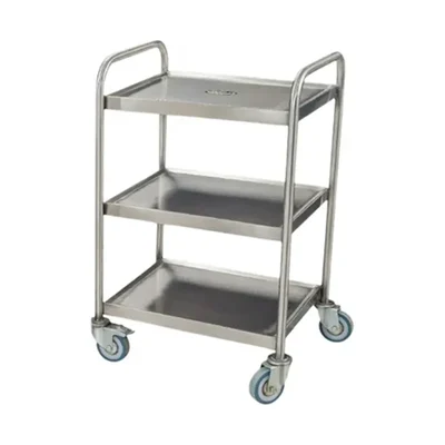 Vinayak Machines Three Layer (Shelves) Trolley For Tea/Coffee Service Stainless Steel Body With Castor Wheels