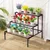 Ecofynd 3-Tier Trio Metal Plant Stand | Sleek Black Powder-Coated Iron Stand For Indoor & Outdoor Use