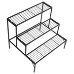 Ecofynd 3-Tier Trio Metal Plant Stand | Sleek Black Powder-Coated Iron Stand For Indoor & Outdoor Use