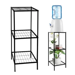 Ecofynd 3 Tier Metal Stand | Used as a 20 Litre Bottle Holder/Plant Holder for Home & Kitchen(BS-PS037-BLK) 