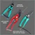 Jaiveer Garden Tools Set of Pruning Secateur, Kinnu Cutter & Flower Cutter | Used for Pruning/Trimming Flowers, Stems, Leaves