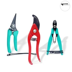 Jaiveer Garden Tools Set of Pruning Secateur, Kinnu Cutter & Flower Cutter | Used for Pruning/Trimming Flowers, Stems, Leaves