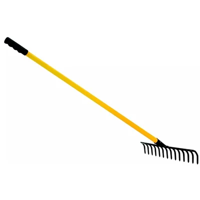 Global Nature Agro 14 Tine Garden Rake With Handle, 14 Inch Blade, Metal Manual Rake For Home, Farming & Gardening